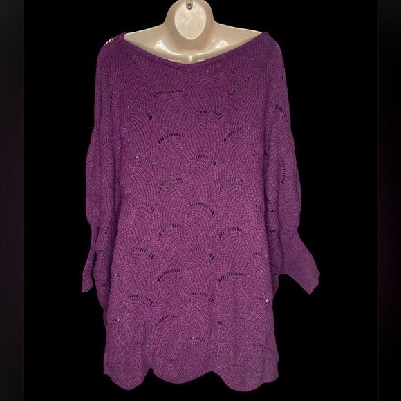 JODIFL Purple sweater is great for off shoulder and crewneck to wear - Picture 2 of 6